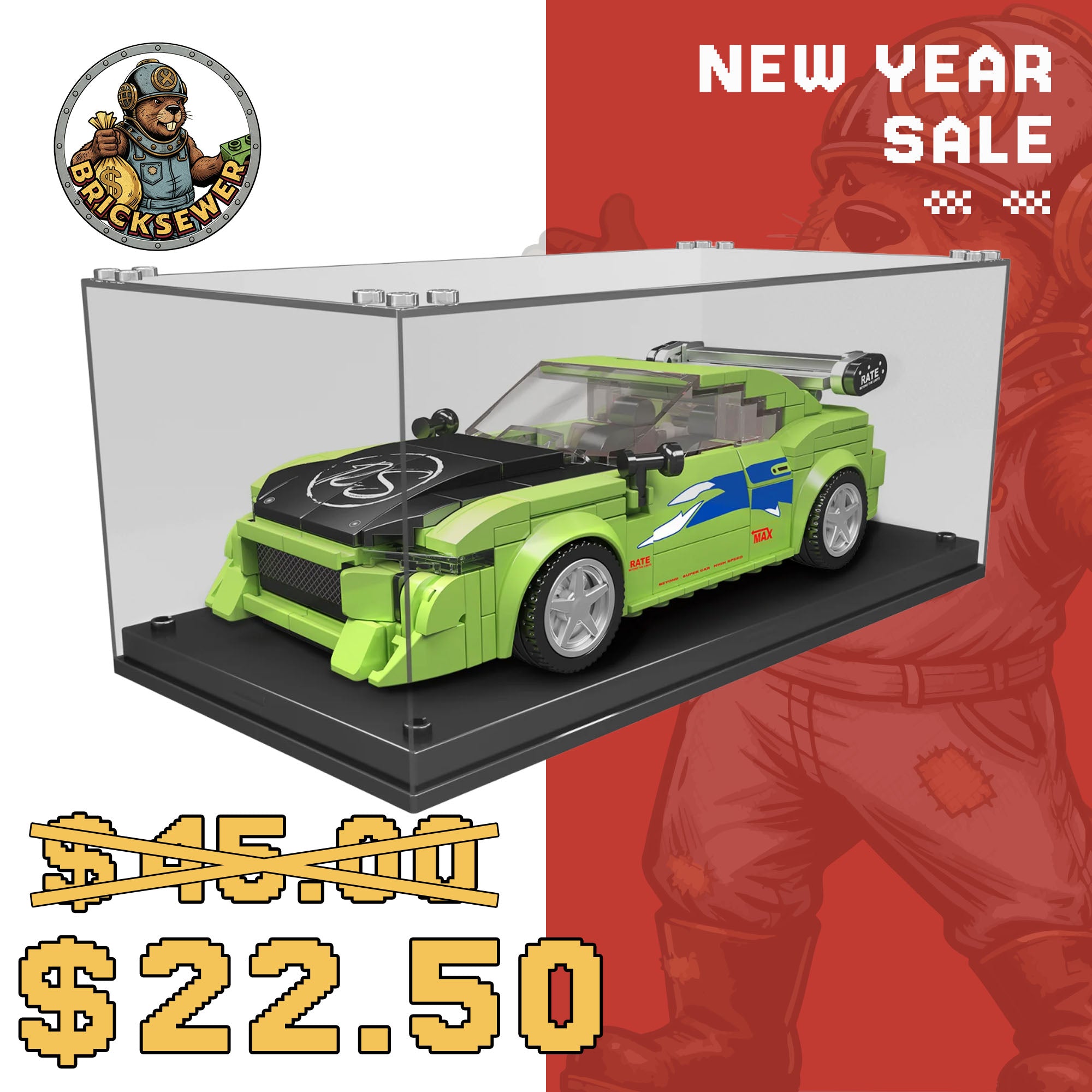 Mould King 27033S Eclipse GS Green Model Car Building Set | 390 PCS