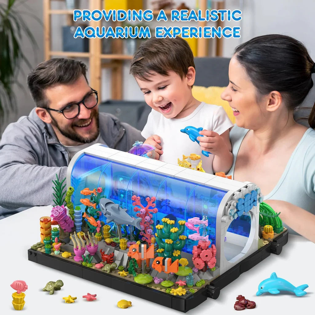 INSOON Aquarium Building Set - 2 Styles Oceanarium with Pivoting Fish Tank HG1012