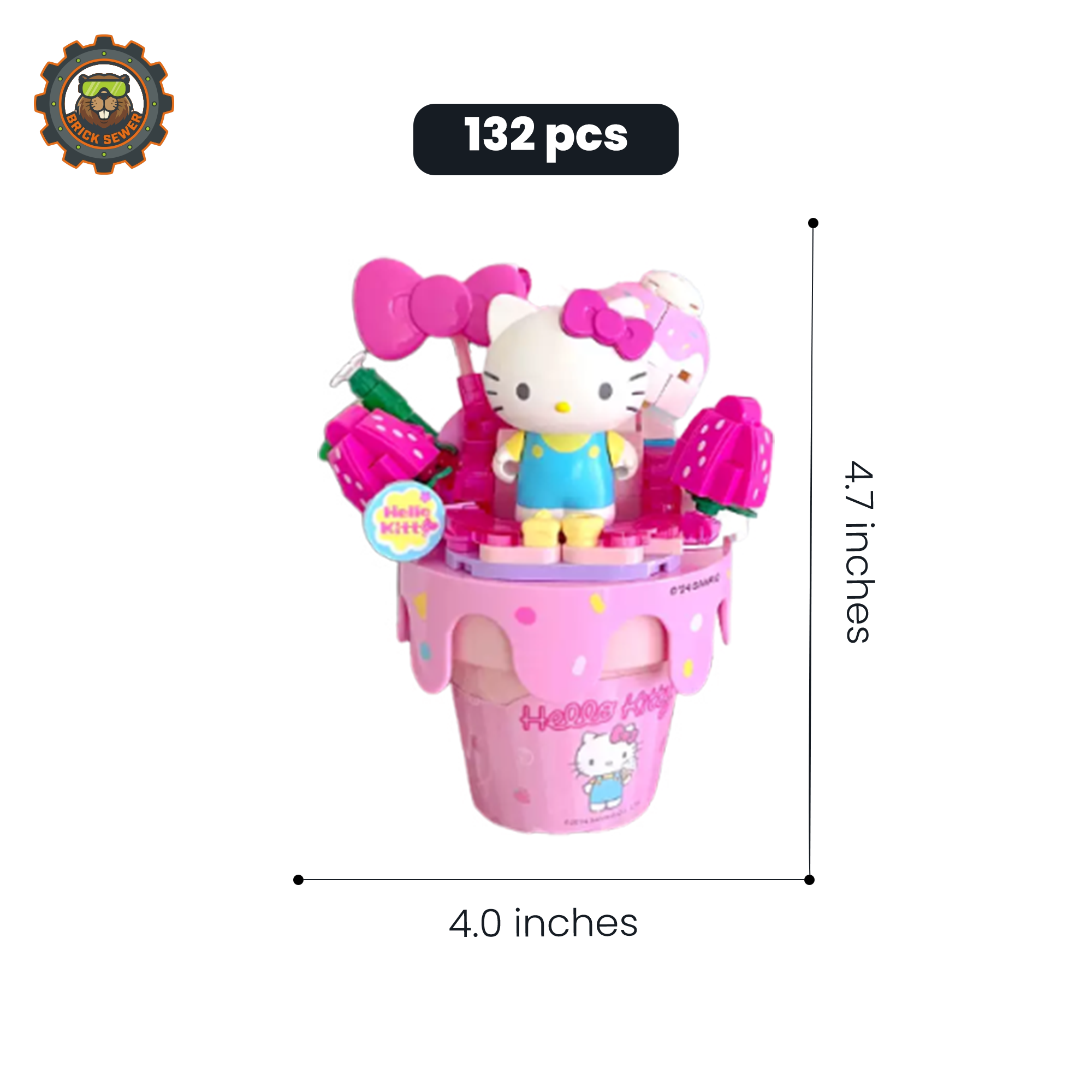 Keeppley K20841 Hello Kitty Strawberry Sweet Cone Building Block Set