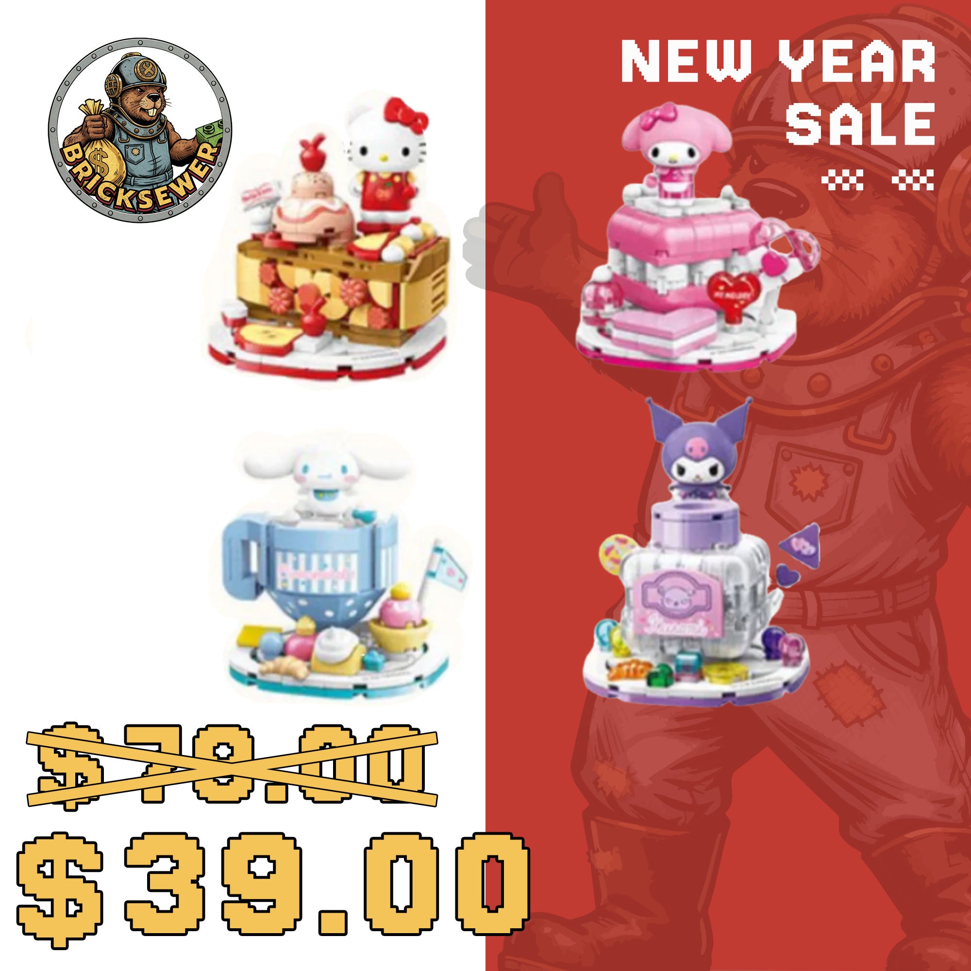 Keeppley K20882 Sanrio Potted Plant Four In One Movie