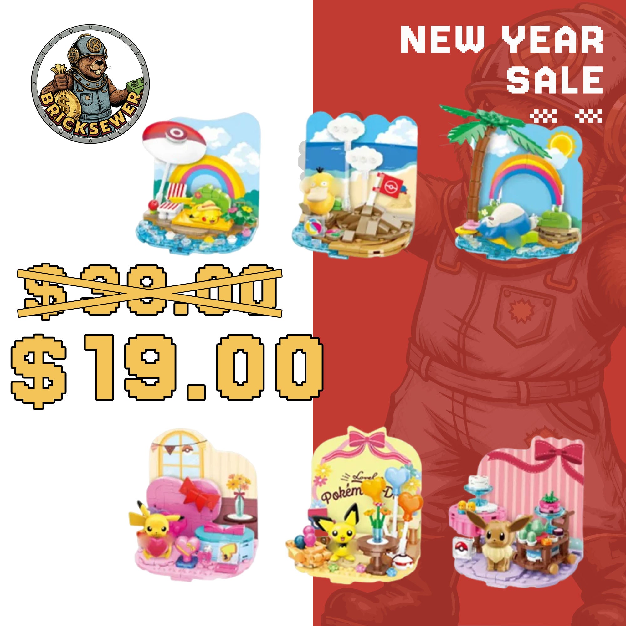 Keeppley Pokemon Home Beach Party Theme Movie & Game