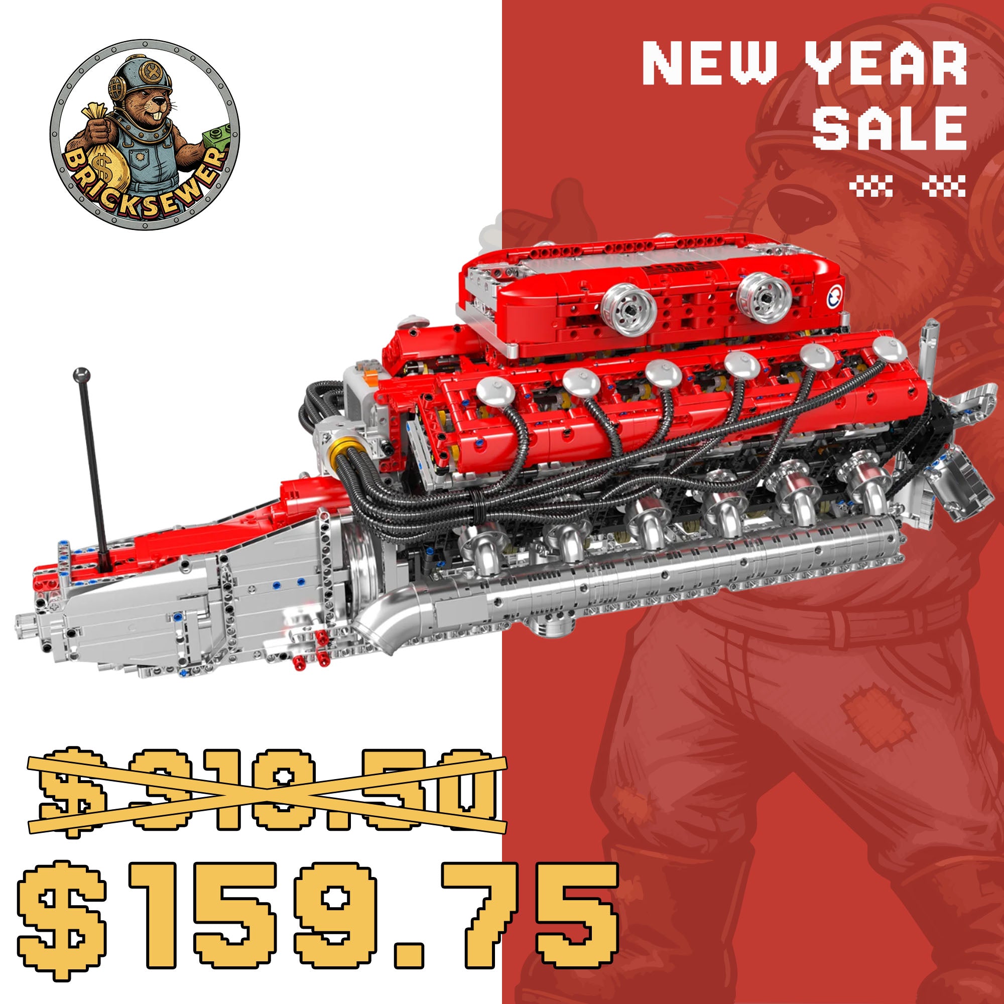 Mould King 10169 Italian Supercar V12 Engine Building Set | 3,472 Pcs