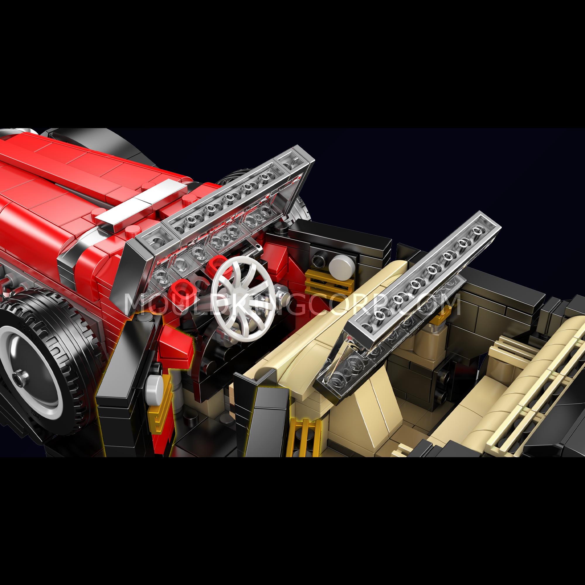 Mould King 10114 Vintage Convertible Car Model Building Set | 1,308 Pcs