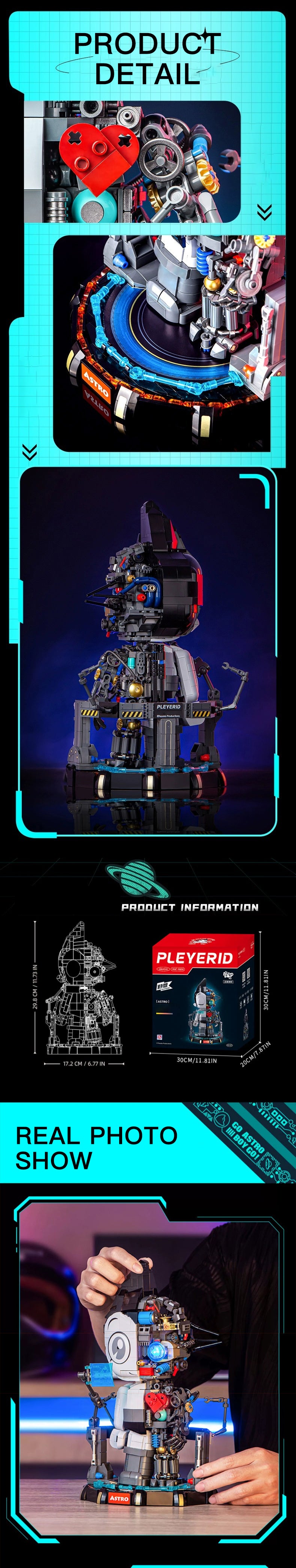 Pleyerid M38-P8010 Movie & Game Iron Arm Astro Boy's Little Hero of Earth Building Blocks