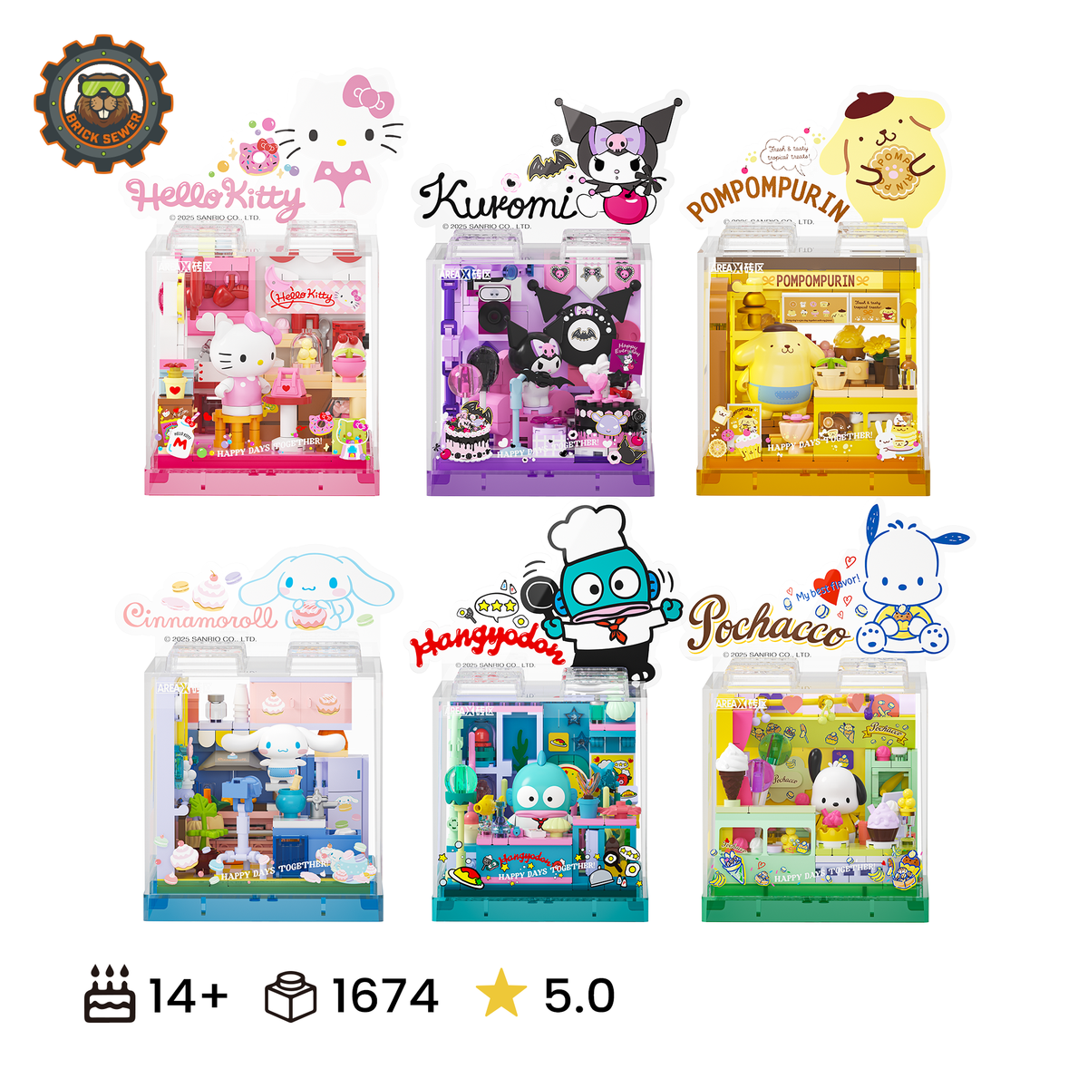 AreaX Sanrio Sweet Box Complete Set (6 Designs) — Hello Kitty · Kuromi · Cinnamoroll Bundle
