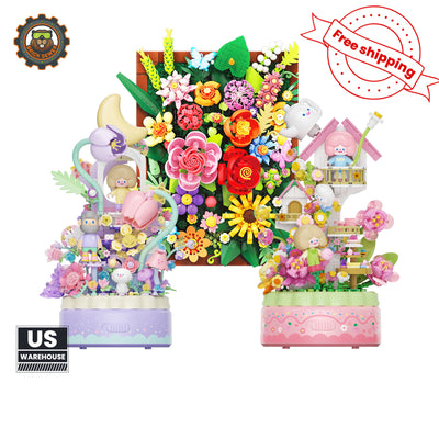 BrickSewer Garden of Love — 3-in-1 Floral Gift Set