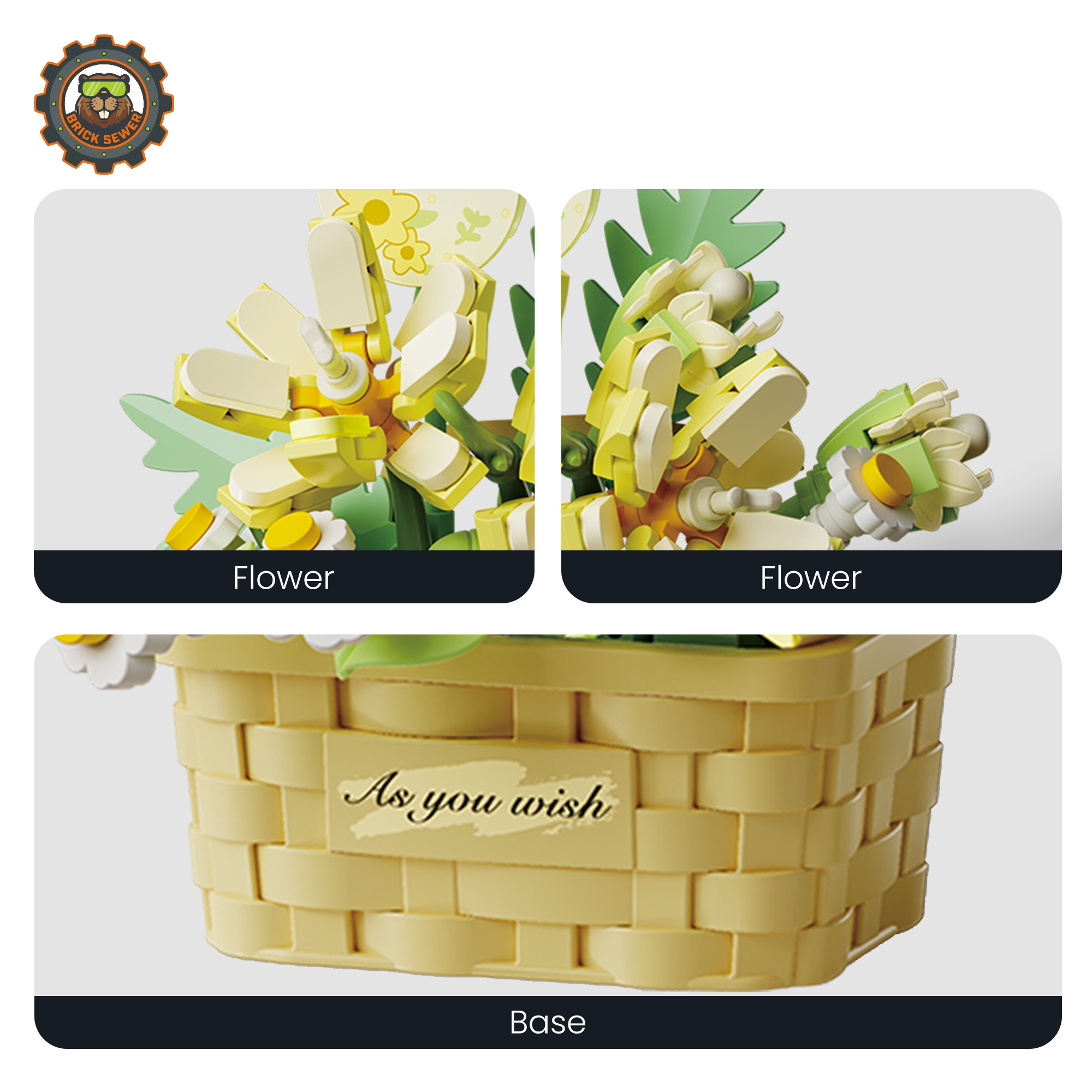 【Free Shipping】Valentine's Bloom Bundle: Whisper of Bloom 4-in-1 Bundle featuring colorful flower arrangements and base.
