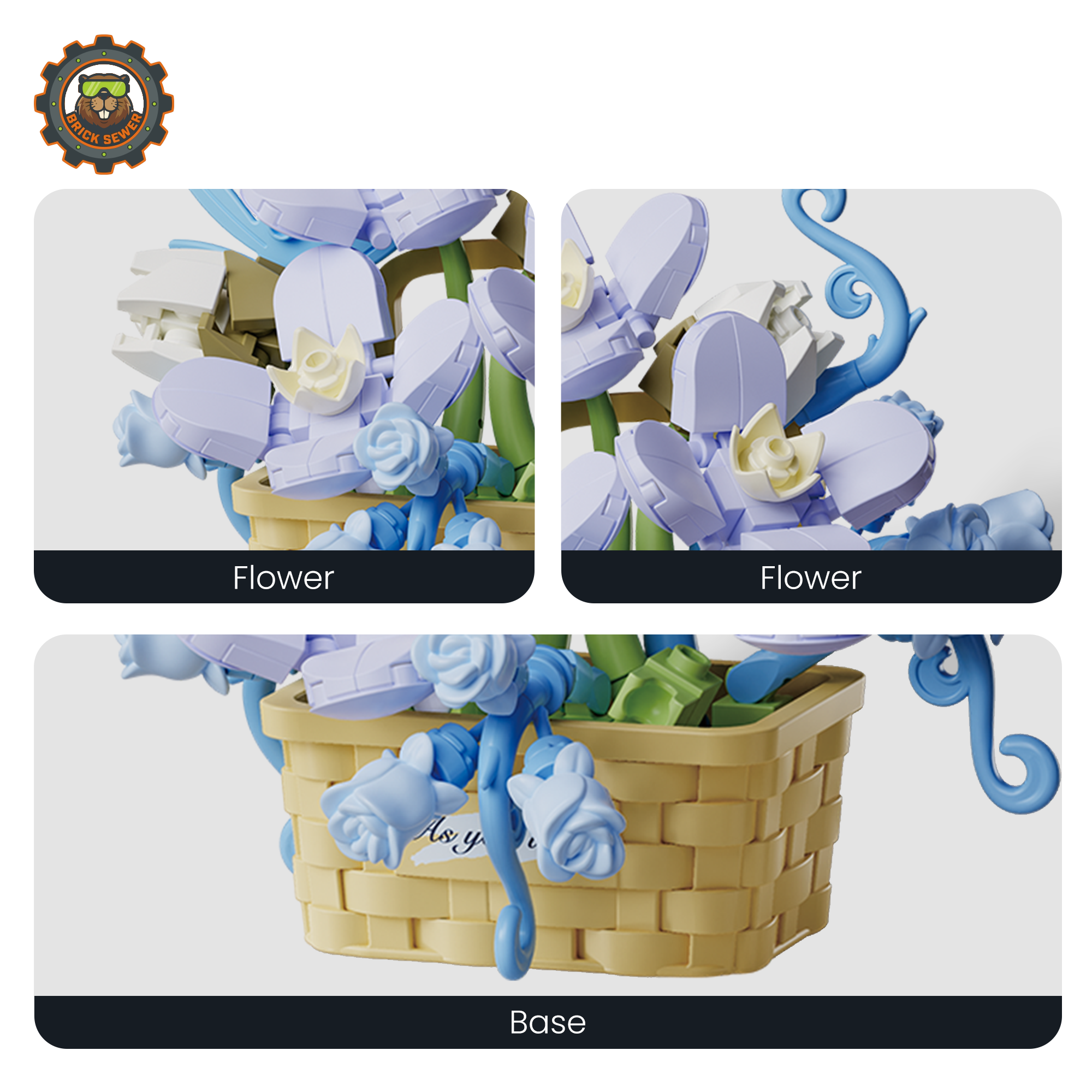 【Free Shipping】Valentine's Bloom Bundle: Whisper of Bloom 4-in-1 Bundle featuring delicate blue flowers in a decorative basket.