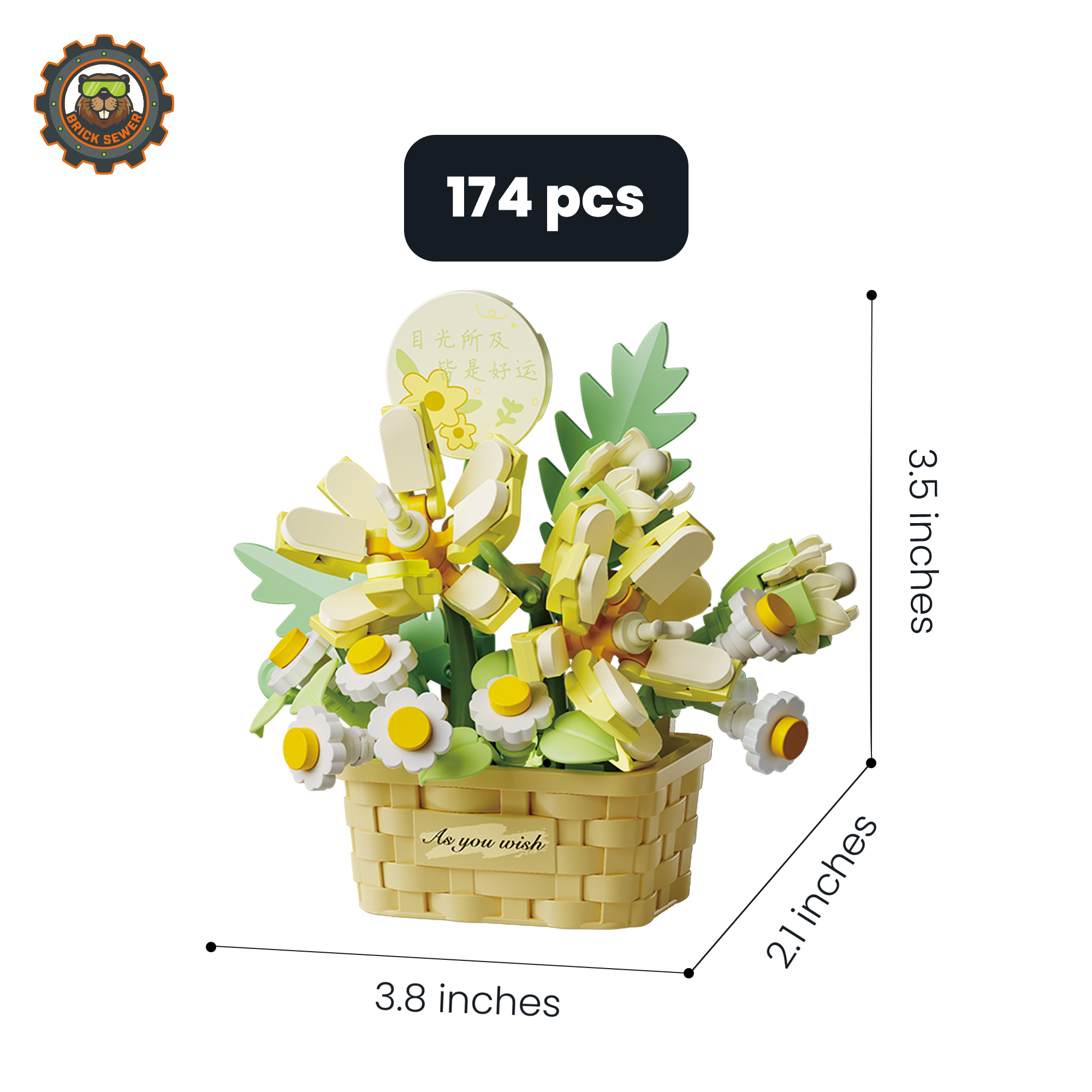 【Free Shipping】Valentine's Bloom Bundle: Whisper of Bloom 4-in-1 Bundle with floral design, 174 pieces, 3.5 inches height.
