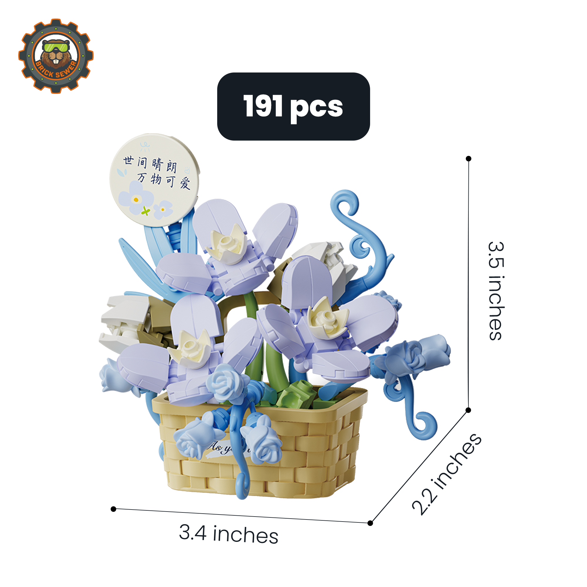 【Free Shipping】Valentine's Bloom Bundle: Whisper of Bloom 4-in-1 Bundle, featuring a mini flower basket with blue orchids.
