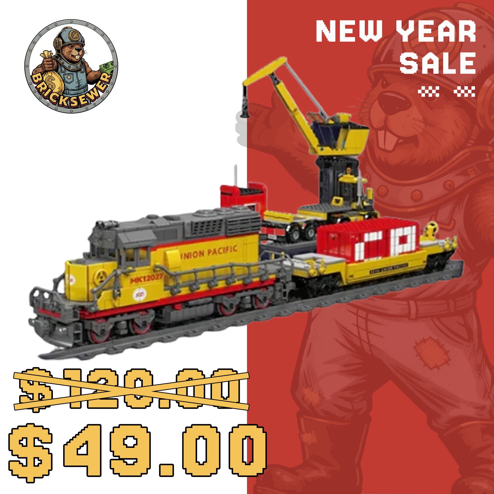 MouldKing 12027S EMD SD40-2 Diesel Locomotive Technic