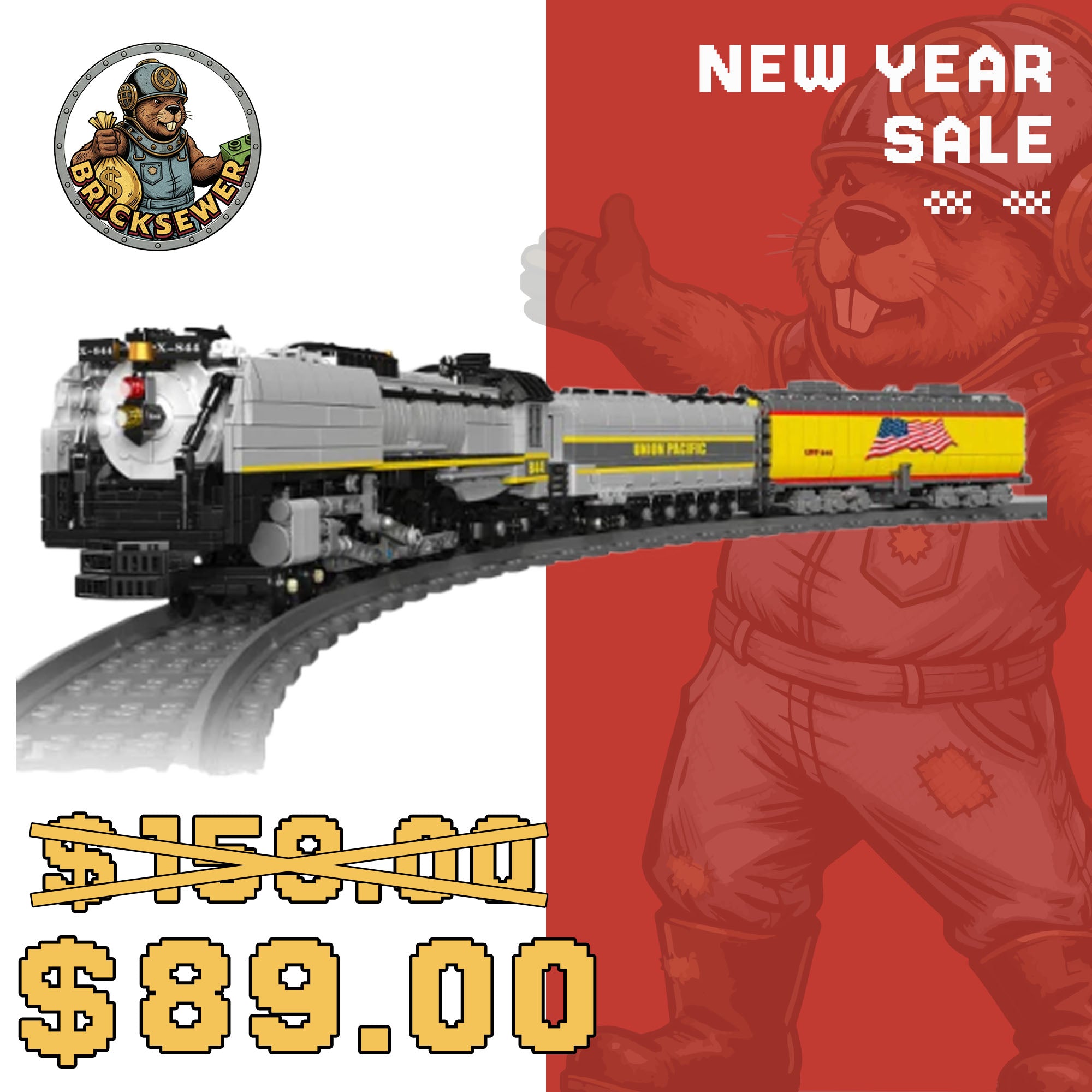 MouldKing 12031 Union Pacific 844 Steam Locomotive Technic